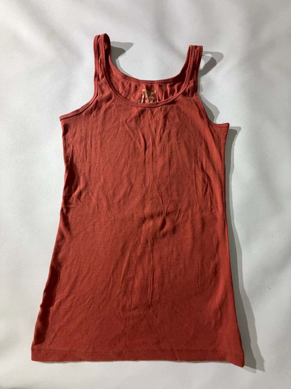 Faded Glory S Rust Orange Tank Top Sleeveless Scoop Neck Basic Casual Y2K